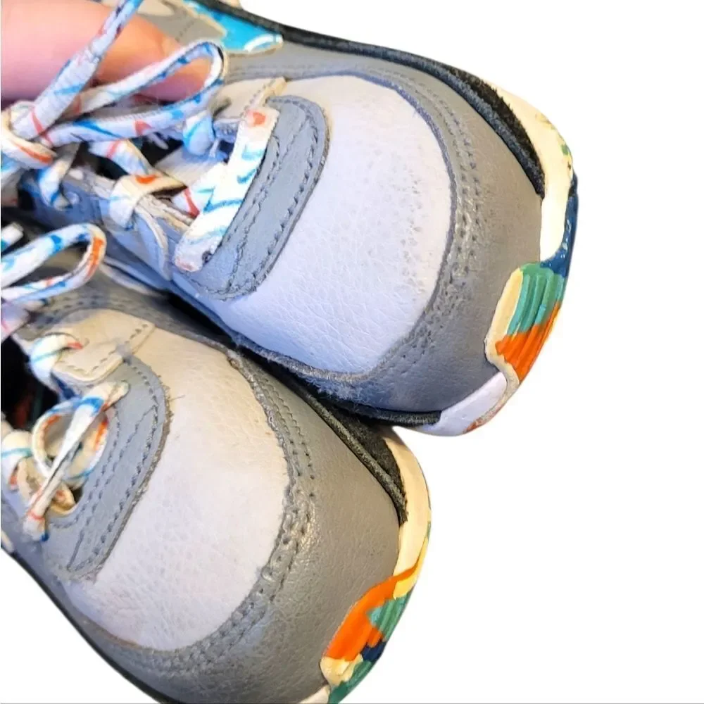 Nike Kids Grey & Blue Air Max 90 Leather Sneakers Size 6C